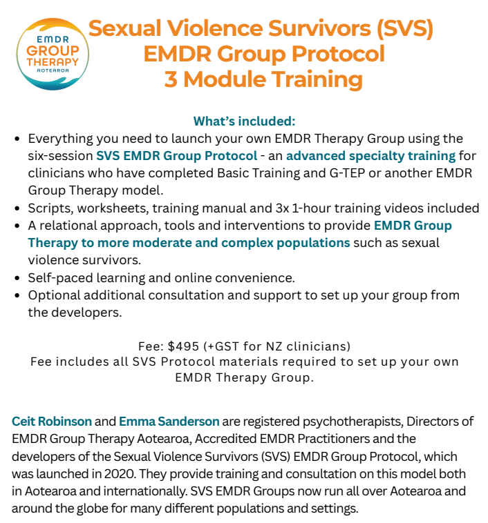 Sexual Violence Survivors (SVS) EMDR Group Protocol 3 Module Training